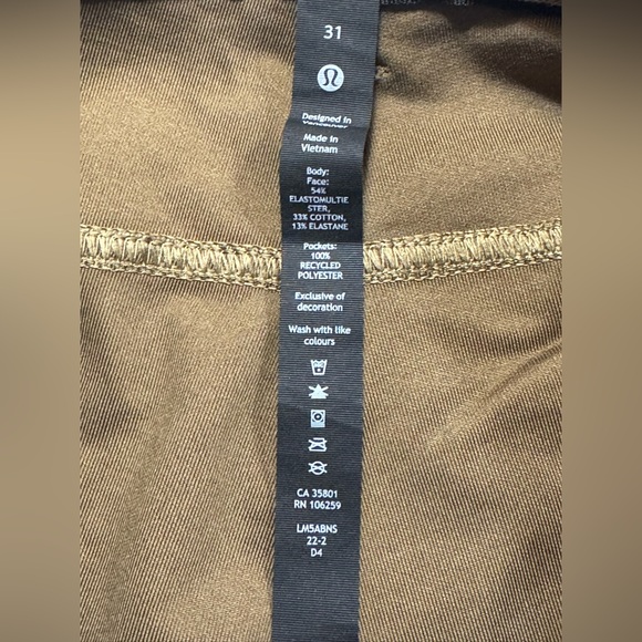 lululemon ABC Slim-Fit 5 Pocket Pant 31 Utilitech Artifact M5ABNS - Picture 3 of 9